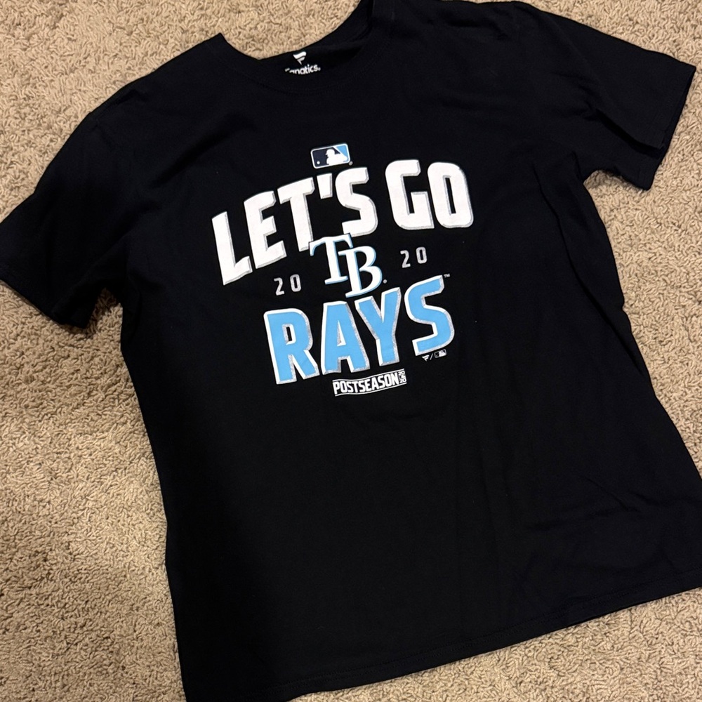 Large Fanatics Black Tampa Bay Rays Let's Go T-Shirt